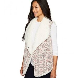 Anthropologie Dylan Jaquard Sherpa Vest Size Small
